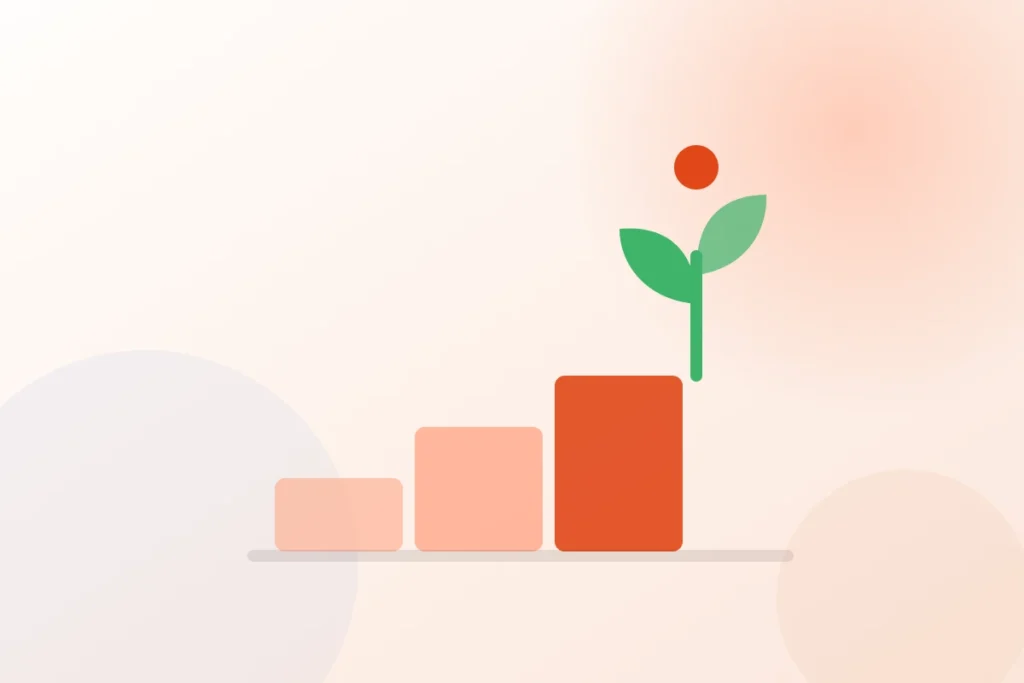 小さく始めて育てるスモールスタートをあらわす芽のイラスト
